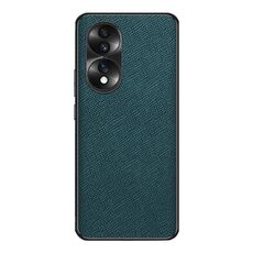 Custodia per telefono in pelle PU per Honor 70 Cross Texture (verde scuro)