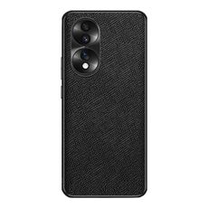 Custodia per telefono in pelle PU con trama incrociata per Honor 70 (nera)