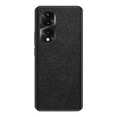 Custodia per telefono in pelle PU con trama incrociata per Honor 80 Pro (nera)
