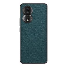 Custodia per telefono in pelle PU per Honor 80 Cross Texture (verde scuro)