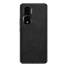 Custodia per telefono in pelle PU con trama incrociata per Honor 90 Pro (nera)