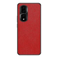 Custodia per telefono in pelle PU con texture incrociata per Honor 90 Pro (rossa)