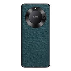Custodia per cellulare in pelle PU con texture incrociata per Honor X40 (verde scuro)