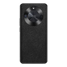 Custodia per telefono in pelle PU con trama incrociata per Honor X50 (nera)