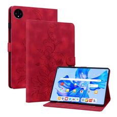 Custodia per tablet in pelle goffrata giglio per Huawei MatePad Pro 11 2022 (rosso)