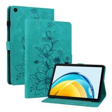 Custodia per tablet in pelle goffrata Giglio per Huawei MatePad SE 10.4 (verde)