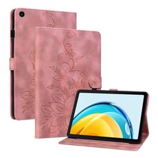 Custodia per tablet in pelle goffrata Giglio per Huawei MatePad SE 10.4 (rosa)