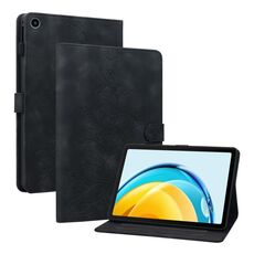 Custodia per tablet in pelle goffrata Giglio per Huawei MatePad SE 10.4 (nera)