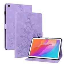 Custodia per tablet in pelle goffrata Lily per Huawei MatePad T 10s / Enjoy Tablet 2 (viola)