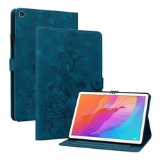 Custodia per tablet in pelle goffrata Giglio per Huawei MatePad T 10s / Enjoy Tablet 2 (blu scuro)