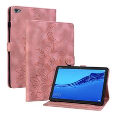 Custodia per tablet in pelle goffrata giglio per Huawei MediaPad M5 Lite 10 / C5 10.1 (rosa)