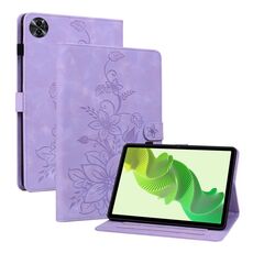 Custodia per tablet in pelle goffrata Giglio per Realme Pad 2 11.5 (viola)