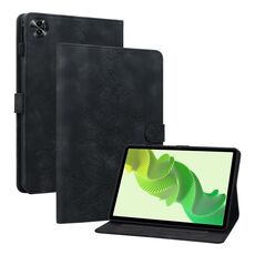 Custodia per tablet in pelle goffrata Giglio per Realme Pad 2 11.5 (nera)