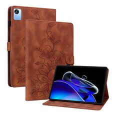 Custodia per tablet in pelle goffrata Realme Pad X Lily (marrone)
