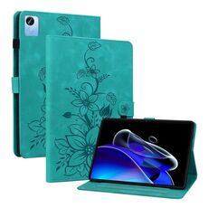 Custodia per tablet in pelle goffrata Realme Pad X Lily (verde)