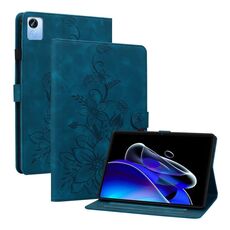 Custodia per tablet in pelle goffrata Realme Pad X Lily (blu scuro)