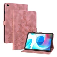 Custodia per tablet in pelle goffrata Giglio per Realme Pad Mini 8.7 (rosa)