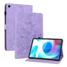 Custodia per tablet in pelle goffrata Giglio per Realme Pad 10.4 (viola)