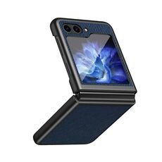 Custodia per telefono antiurto all-inclusive a grana incrociata per Samsung Galaxy Z Flip6 5G (blu)