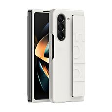 Per Samsung Galaxy Z Fold 6 5G Pelle Elastica con impugnatura da polso Cover posteriore Custodia per telefono (Bianco)