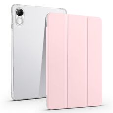 Per Xiaomi Redmi Pad Pro 12.1 Custodia per tablet in smart pelle TPU trasparente a 3 pieghe con slot per penna (rosa sabbia)