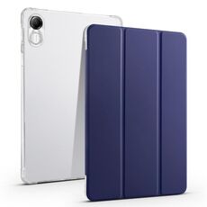 Per Xiaomi Redmi Pad Pro 12.1 Custodia per tablet in smart pelle TPU trasparente a 3 pieghe con slot per penna (blu scuro)