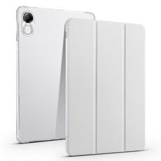 Per Xiaomi Redmi Pad Pro 12.1 Custodia per tablet in smart pelle TPU trasparente a 3 pieghe con slot per penna (grigio siderale)