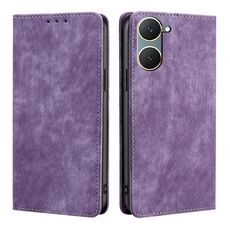 Per vivo Y03 4G RFID Custodia antifurto in pelle magnetica per telefono (viola)