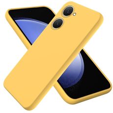 Per vivo Y18 / Y18e 4G Custodia protettiva a copertura totale antigoccia in silicone liquido a tinta unita (giallo)