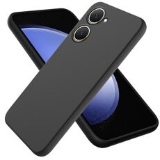 Per vivo Y18 / Y18e 4G Custodia protettiva a copertura totale antigoccia in silicone liquido a tinta unita (nera)
