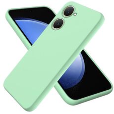 Per vivo Y18 / Y18e 4G Custodia protettiva a copertura totale antigoccia in silicone liquido a tinta unita (verde)