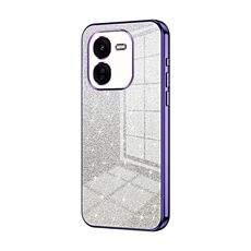 Custodia per telefono elettrolitico in polvere glitter sfumata per vivo iQOO Z9x (viola)