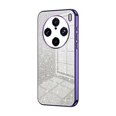 Custodia per telefono elettrolitico in polvere glitter sfumata per vivo X100s Pro (viola)