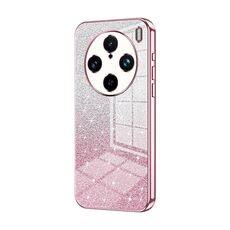 Custodia per telefono elettrolitico in polvere glitterata sfumata per vivo X100s Pro (rosa)
