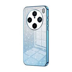 Custodia per telefono elettrolitico in polvere glitterata sfumata per vivo X100s Pro (blu)