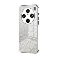 Custodia per telefono elettrolitico in polvere glitterata sfumata per vivo X100s Pro (argento)