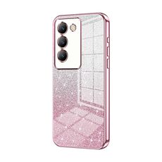 Custodia per telefono elettrolitico in polvere glitterata sfumata per vivo V30 SE (rosa)