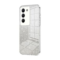 Per vivo V30 SE Custodia per telefono elettrolitico in polvere glitterata sfumata (trasparente)