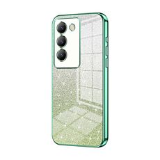 Custodia per telefono elettrolitico in polvere glitterata sfumata per vivo V30 SE (verde)