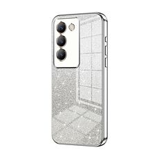 Custodia per telefono elettrolitico in polvere glitterata sfumata per vivo V30 SE (argento)