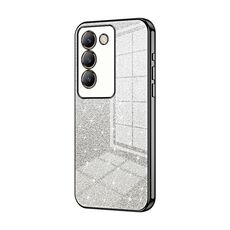 Custodia per telefono elettrolitico in polvere glitterata sfumata per vivo V30 SE (nera)