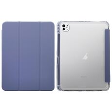 Custodia per tablet in pelle pressata elettrica a 3 pieghe per iPad Pro 11 2024 (lavanda)