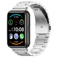 Per Huawei Watch Fit 3 cinturino in metallo in acciaio inossidabile con tre perline (argento)