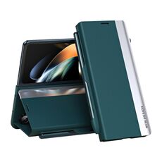 Per Samsung Galaxy Z Fold6 5G Custodia per telefono in pelle ad adsorbimento elettrolitico laterale con slot per penna (verde)
