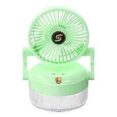 Ventola di umidificazione spray da tavolo pieghevole con ricarica USB con luce notturna (verde)