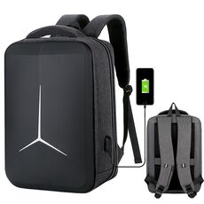 Zaino per laptop sportivo da lavoro impermeabile multifunzionale da 15 pollici con porta USB (grigio scuro)