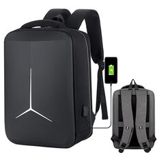 Zaino per laptop sportivo da lavoro impermeabile multifunzionale da 17 pollici con porta USB (nero)