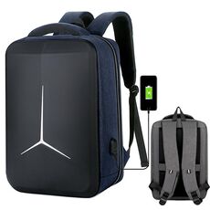 Zaino per laptop sportivo da lavoro impermeabile multifunzionale da 17 pollici con porta USB (blu navy)