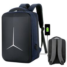 Zaino per laptop aziendale impermeabile di grande capacità da 15 pollici con porta USB (blu semplificato)