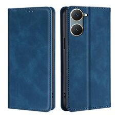 Custodia per telefono in pelle magnetica per vivo Y03 4G Skin Feel (blu)